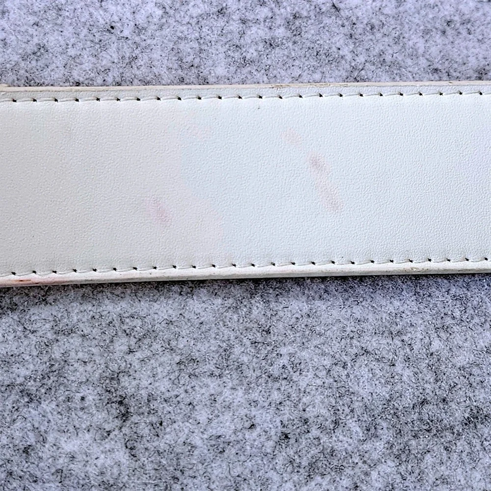 Gucci GG Marmont Leather Belt Off White Gold Buckle Size 110/44